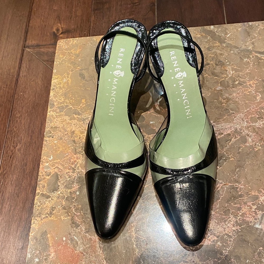 Rene Mancini Paris Black and Green Heels. EU size 38.5. US size 8.5.